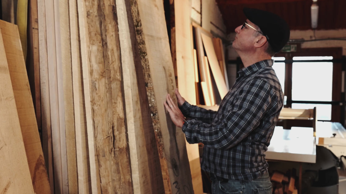 Colum O'Donovan Fine Furniture Designer and Maker in his workshop.